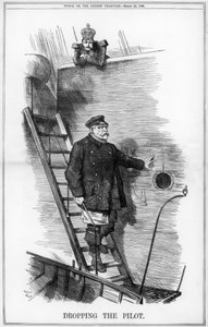 Pilotin pudottaminen, Punch 29. maaliskuuta 1890.